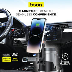 Bson New Cup MagSafe Phone Holder 2-in-1 Adjustable Car Cup Holder Mount with - Image 4