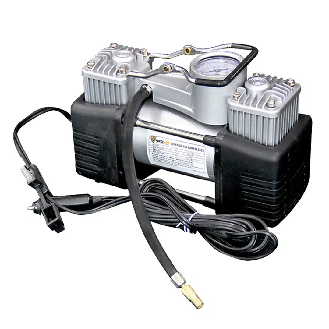 Force USA High-Power Air Compressor 12V Dual Cylinder Tire Inflator for Truck