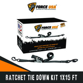 FORCE USA Ratchet Tie Down Straps