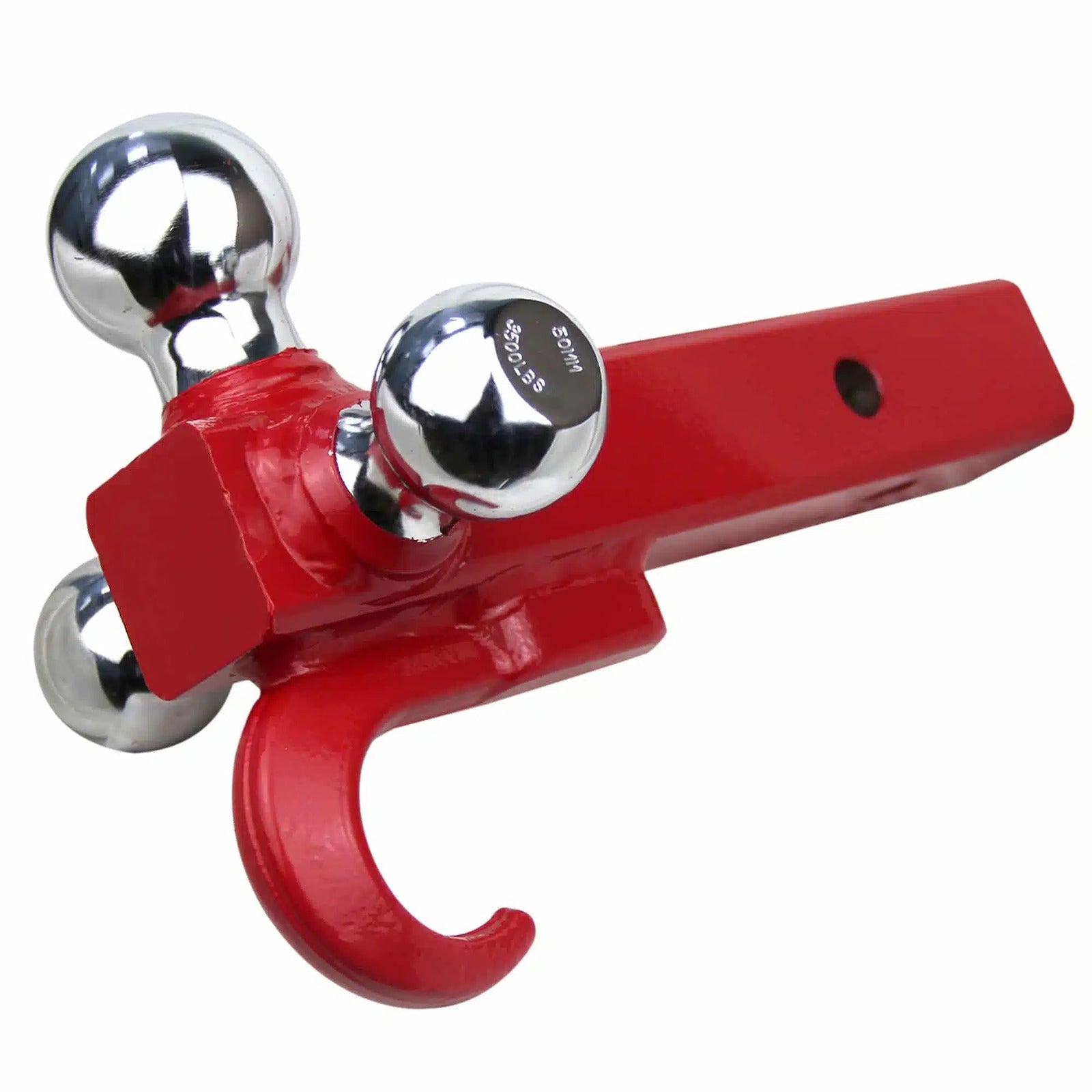 FORCE USA Full Solid Tri-Ball Mount With Tow Hook w/pin-Red