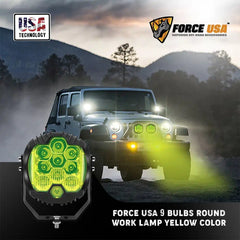 FORCE USA 9 Bulbs Round Work Lamp - 5 Inches - Image 2