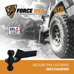 FORCE USA Hitch Ball Mount with 2 in Ball & Hitch Pin - Image 4