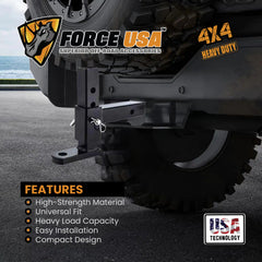 FORCE USA 4 Holes Adjustable Towing Hook in Black: Unleash Your Towing Power! - Image 4