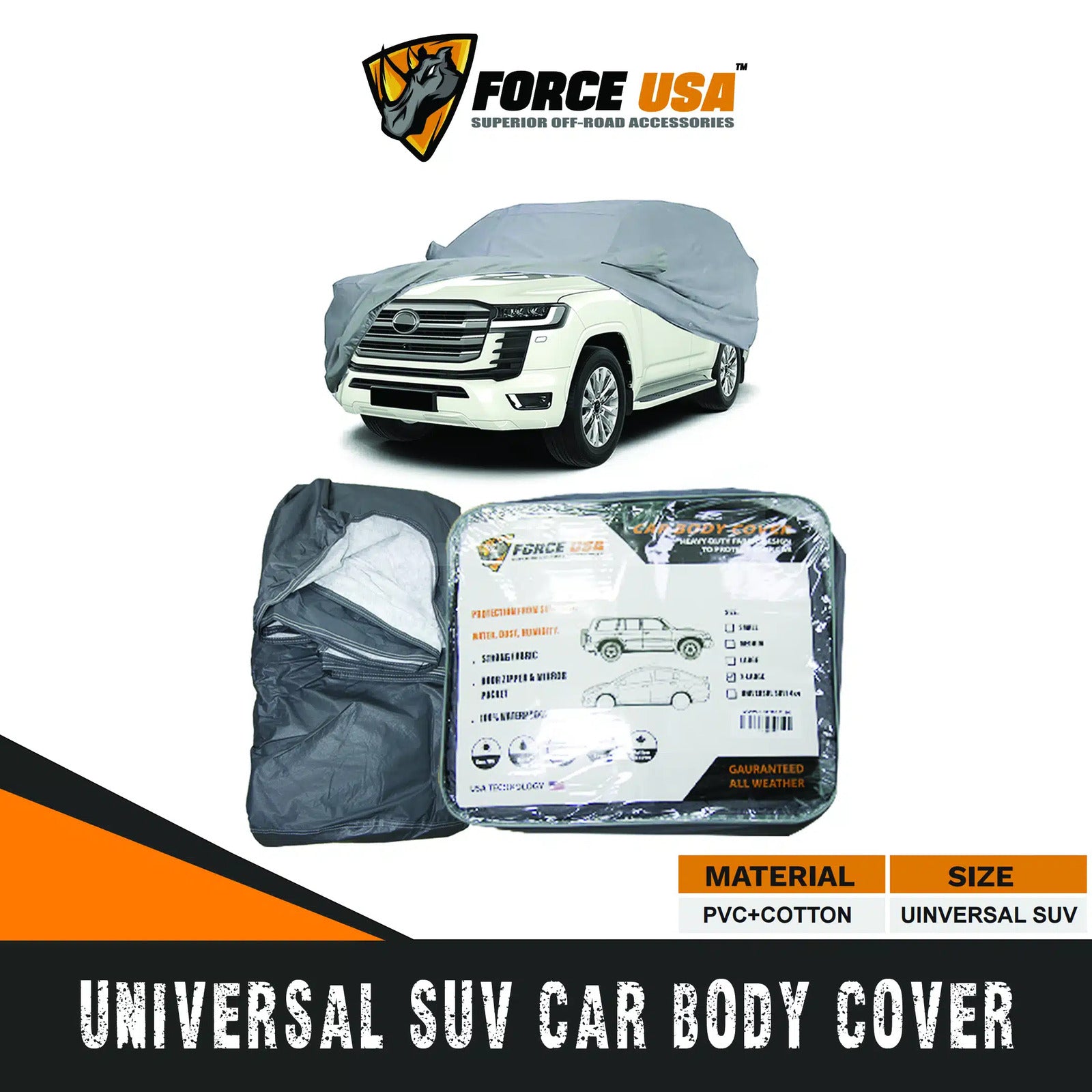 FORCE USA Car Cover Waterproof All Weather for Automobiles