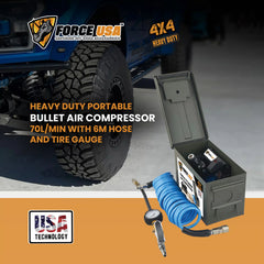 FORCE USA Heavy Duty Portable Bullet Air Compressor 70L/Min with 6M Hose and - Image 3