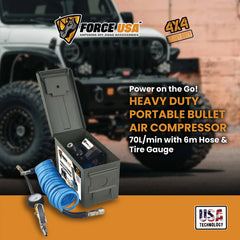 FORCE USA Heavy Duty Portable Bullet Air Compressor 70L/Min with 6M Hose and - Image 4