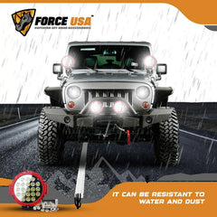 FORCE USA 7-Inch White Round Work Light: Powerful Illumination for Enhanced - Image 2