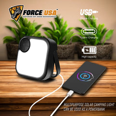 FORCE USA Multipurpose Solar Camping Light with Power Bank Functionality - Image 3