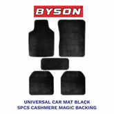 BYSON Durable Auto Universal 5-Pieces Car Mats with Cashmere Magic Backing