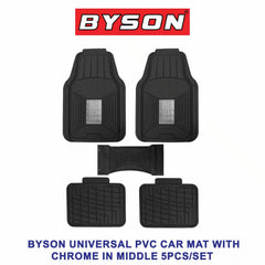 BYSON Universal PVC Car Mat with Blue in Middle 5 Pieces Set - Image 2
