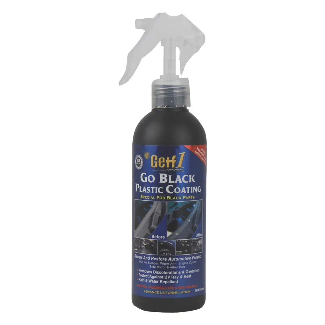 GETF1 GF1 Go Black Plastic Coating 250ml Restores Color & Gloss to Faded