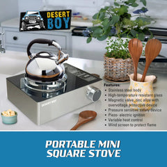 DESERT BOY Camping Stove Chrome/Black - Image 4