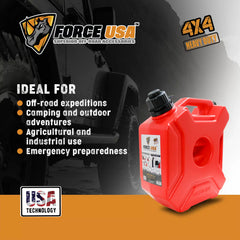 FORCE USA FLAT PLASTIC JERRY CAN- 5-Liter - Image 3