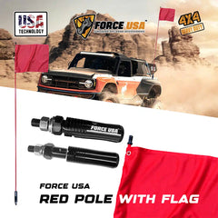 FORCE USA RED FULL POLE WITH FLAG & BLACK LOCK TYPE - Image 4