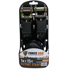 FORCE USA RATCHET TIE DOWN KIT 1x15FT 2PCS/SET