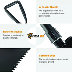 Force USA Folding Survival Shovel With Pick - 47 Cm - Image 4