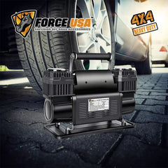 FORCE USA Heavy Duty Double Cylinder Air Compressor (Grey) - Image 4