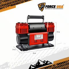 FORCE USA Heavy Duty Double Cylinder Air Compressor (Red) - Image 2