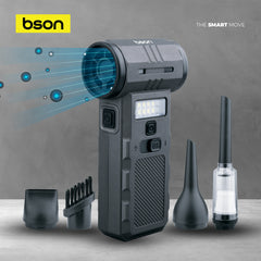 Bson Hurricane Pro Jet Fan 3-in-1 – 4000mAh, 130,000 RPM, Type-C Charging, Stepless Speed Control, Ultra-Long Battery Life, Dust Elimination, Snow Removal, Pet Drying