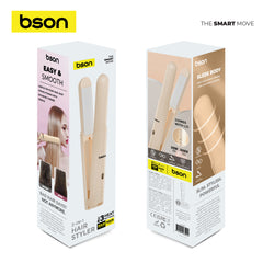 Bson 2-in-1 Hair Styler – Cordless Hair Straightener & Curler with 3 Heat Settings, 40 Million Negative Ions, Dual-Purpose Design, 35W Power, 220V, with Protective Lid