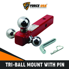 FORCE USA Tri Ball Mount with 5/8" Hitch Pin