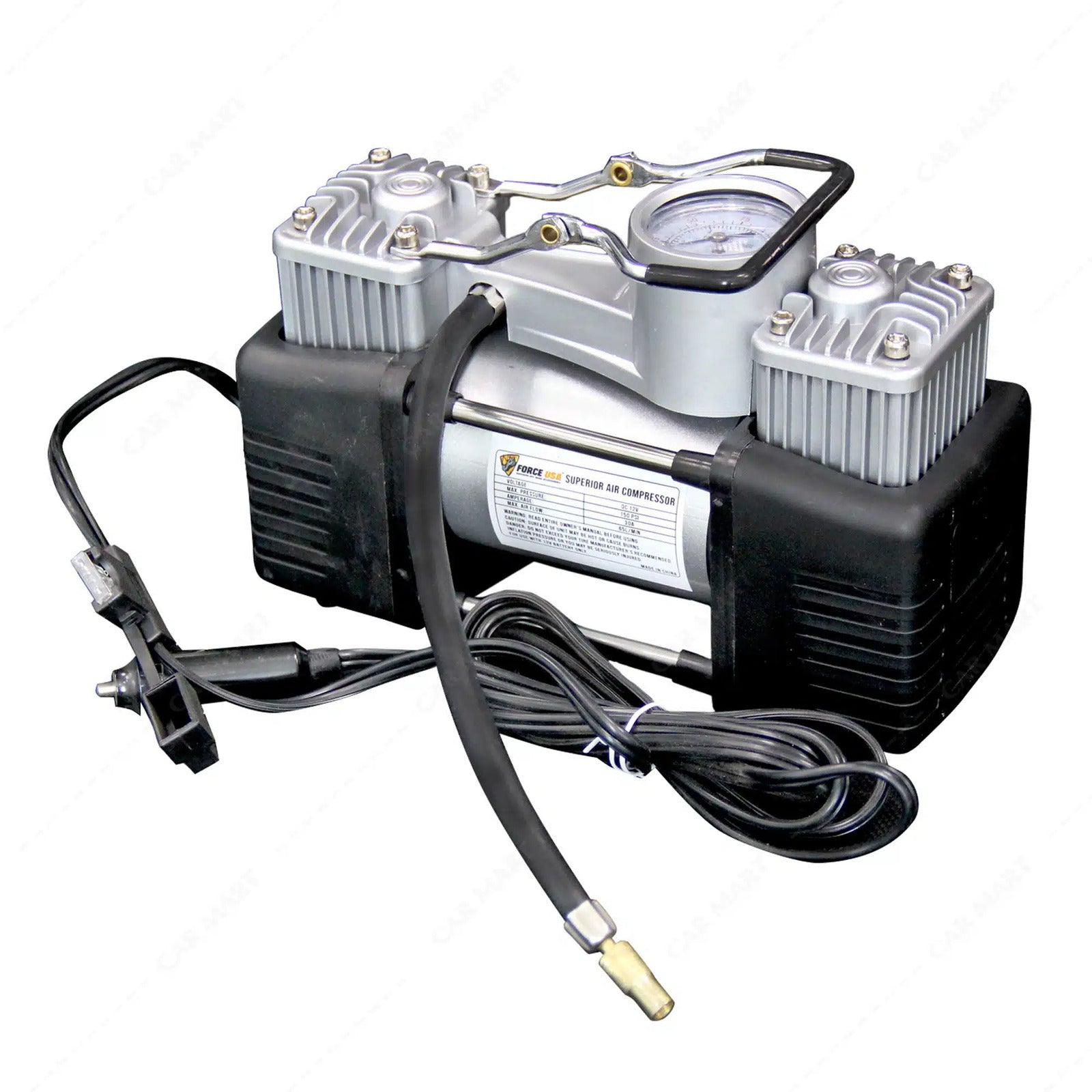 Force USA High-Power Air Compressor 12V Dual Cylinder Tire Inflator for Truck - Image 5