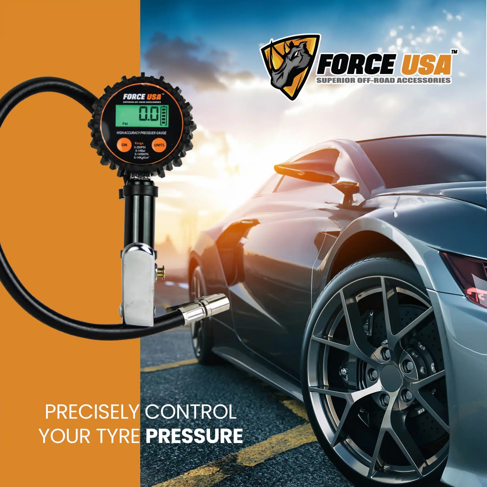 FORCE USA Digital Tire guage Inflator/Deflator: Effortless Tire Management - Image 6