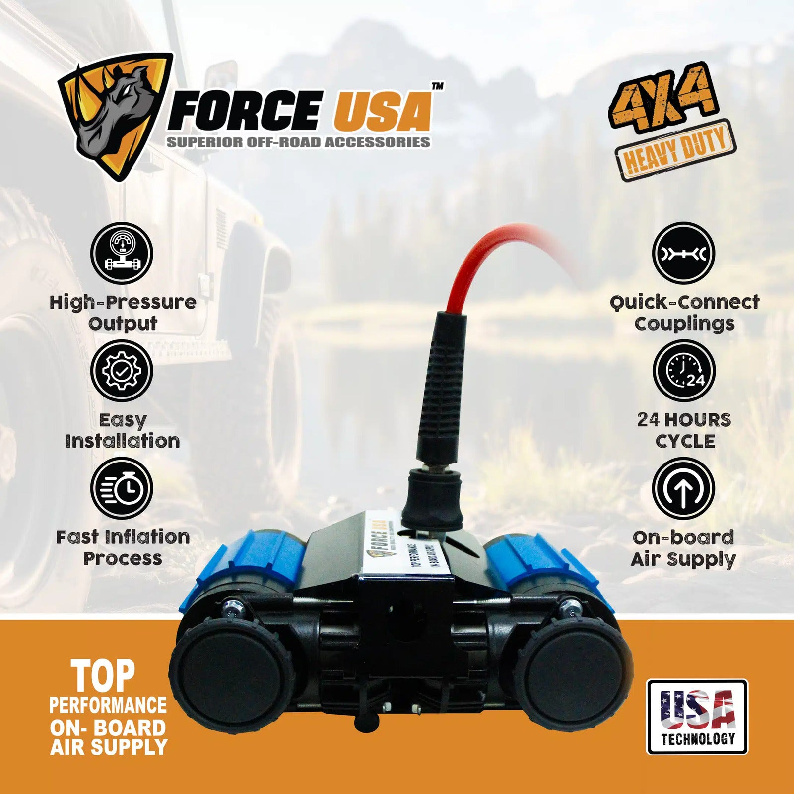 Force USA Dual Cylinder Air Compressor - Image 8