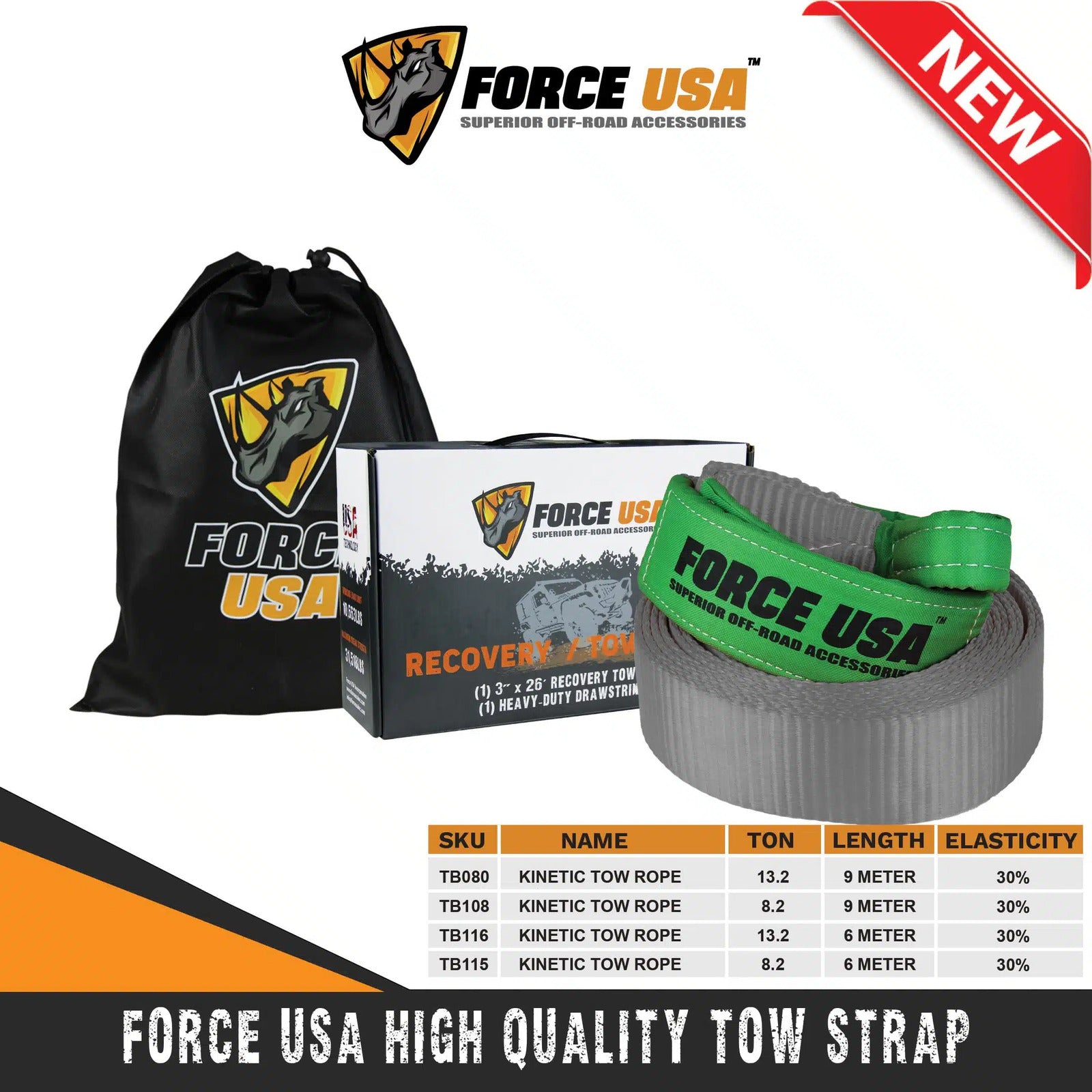 FORCE USA Recovery Tow Strap - Image 5