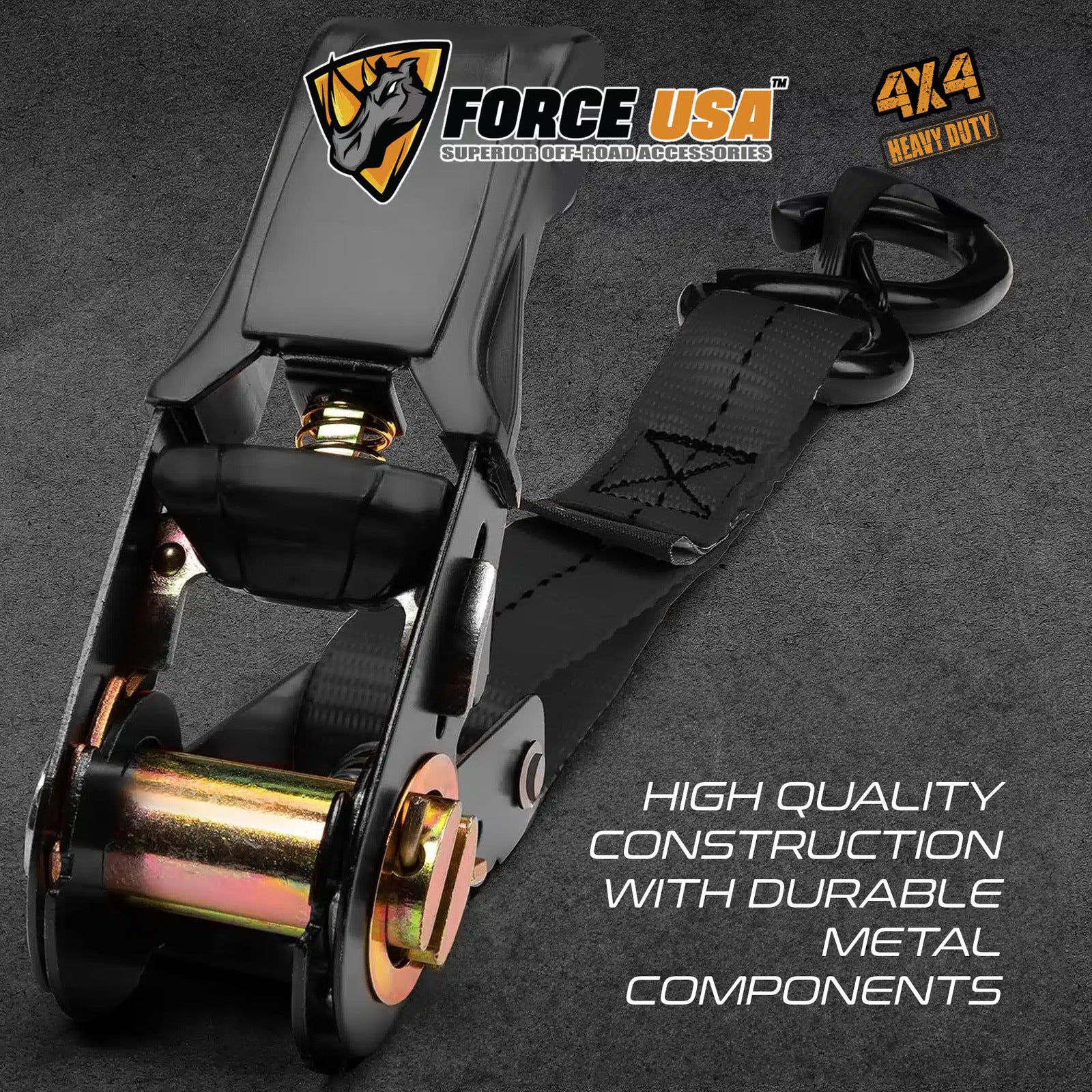 FORCE USA Ratchet Tie Down Straps - Image 5