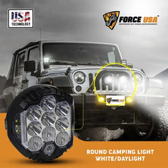 FORCE USA Round Work Light  7 Inches [YELLOW/ WHITE] - Image 2