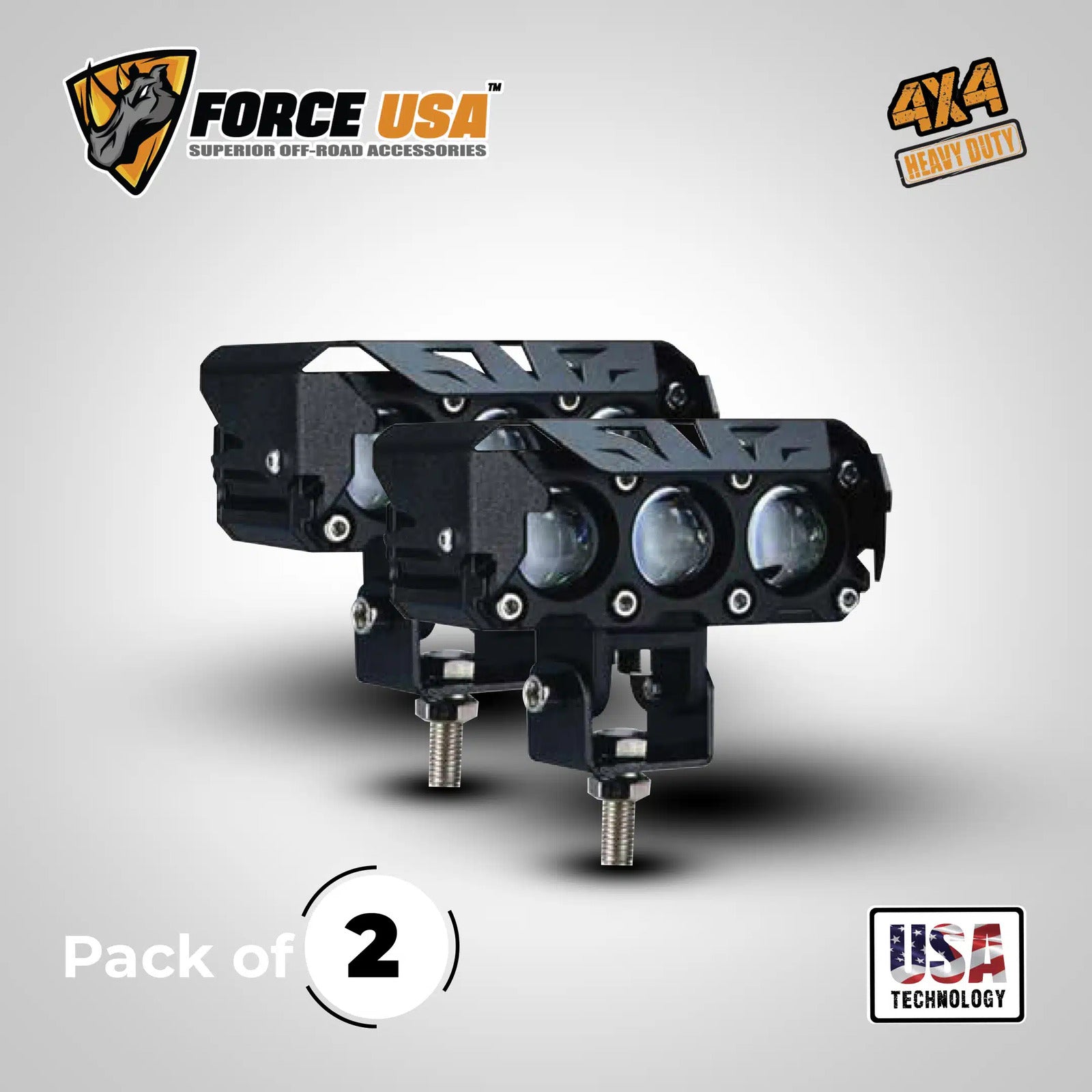 "FORCE USA 3 Lens LED Bar Pair: Illuminate Your Surroundings with Precision and - Image 5