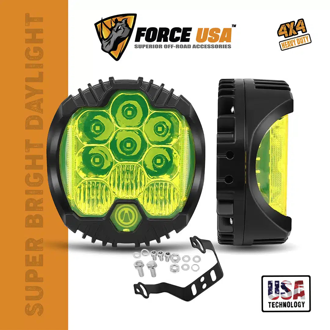 FORCE USA 9 Bulbs Round Work Lamp - 5 Inches - Image 4