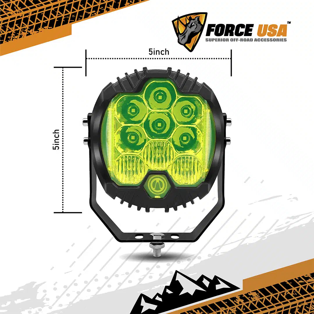 FORCE USA 9 Bulbs Round Work Lamp - 5 Inches - Image 5