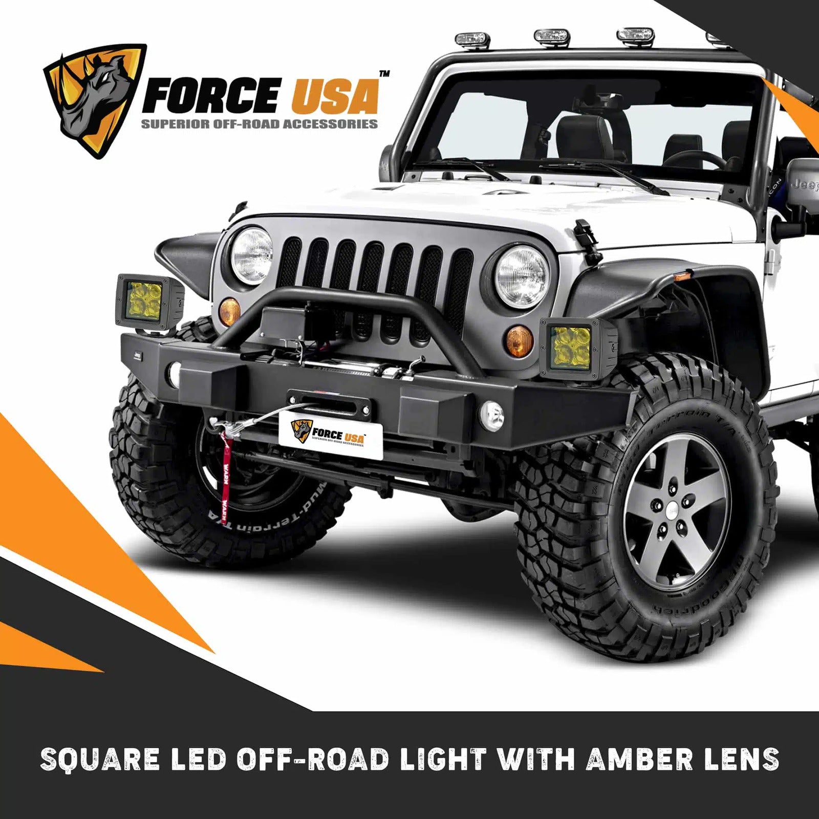 FORCE USA square type LED light yellow 120W High Lumen Spot LED Cubes Yellow LED - Image 2