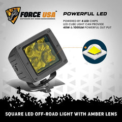 FORCE USA square type LED light yellow 120W High Lumen Spot LED Cubes Yellow LED - Image 3