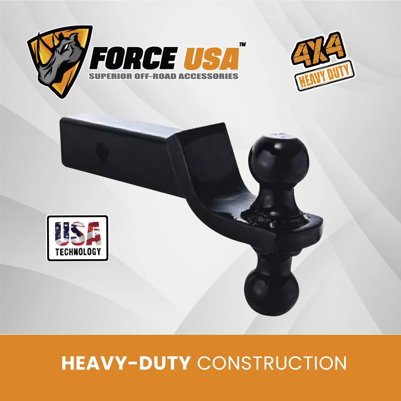 FORCE USA Hitch Ball Mount with 2 in Ball & Hitch Pin - Image 5