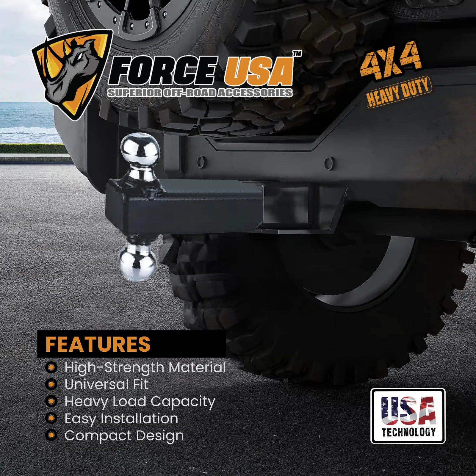 FORCE USA Multi-Ball Trailer Hitch Ball Mount - Image 3