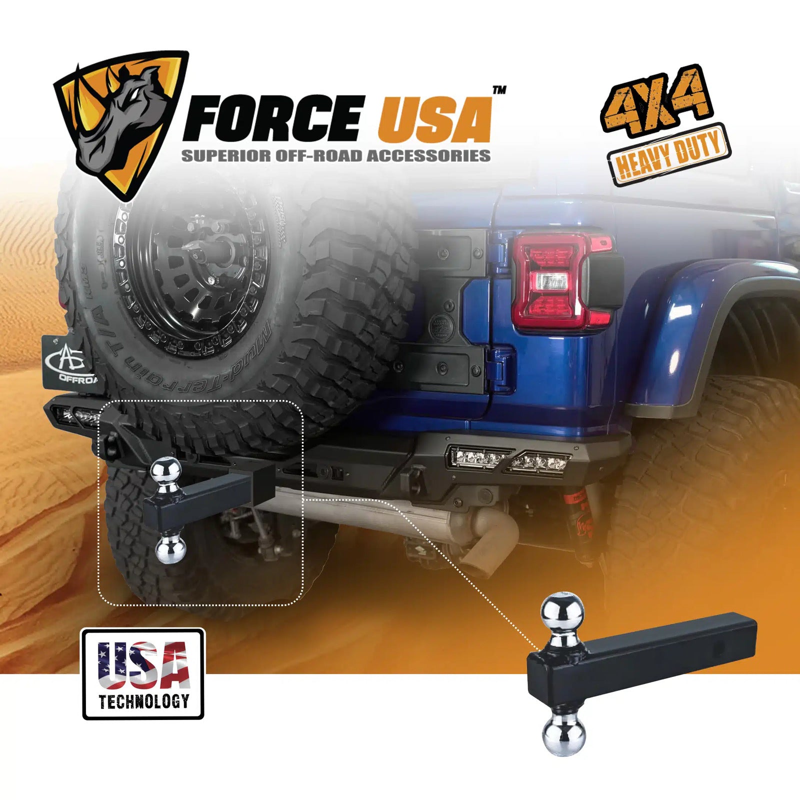 FORCE USA Multi-Ball Trailer Hitch Ball Mount - Image 6