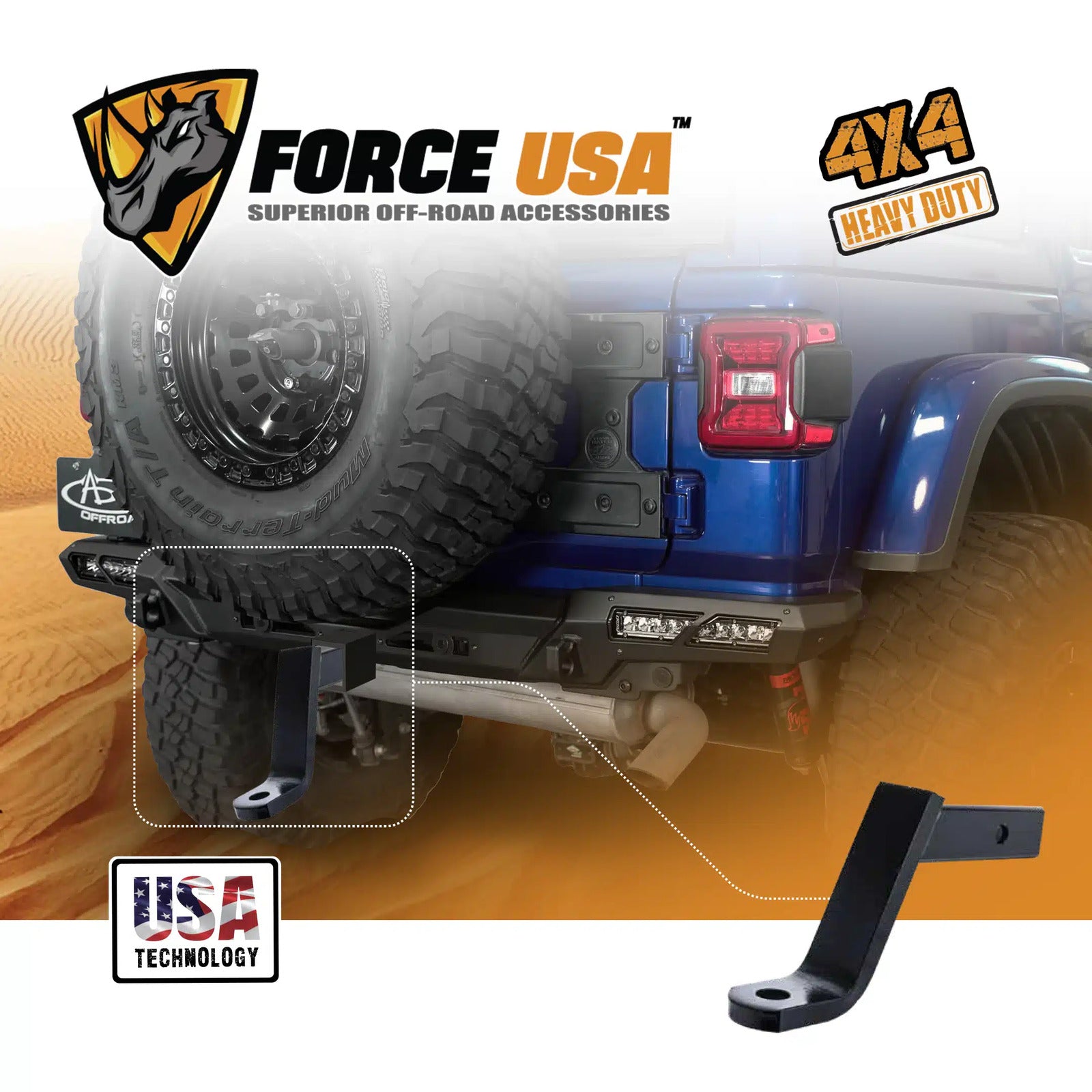 FORCE USA Drop Towing Hook - Durable Steel Construction - Image 6