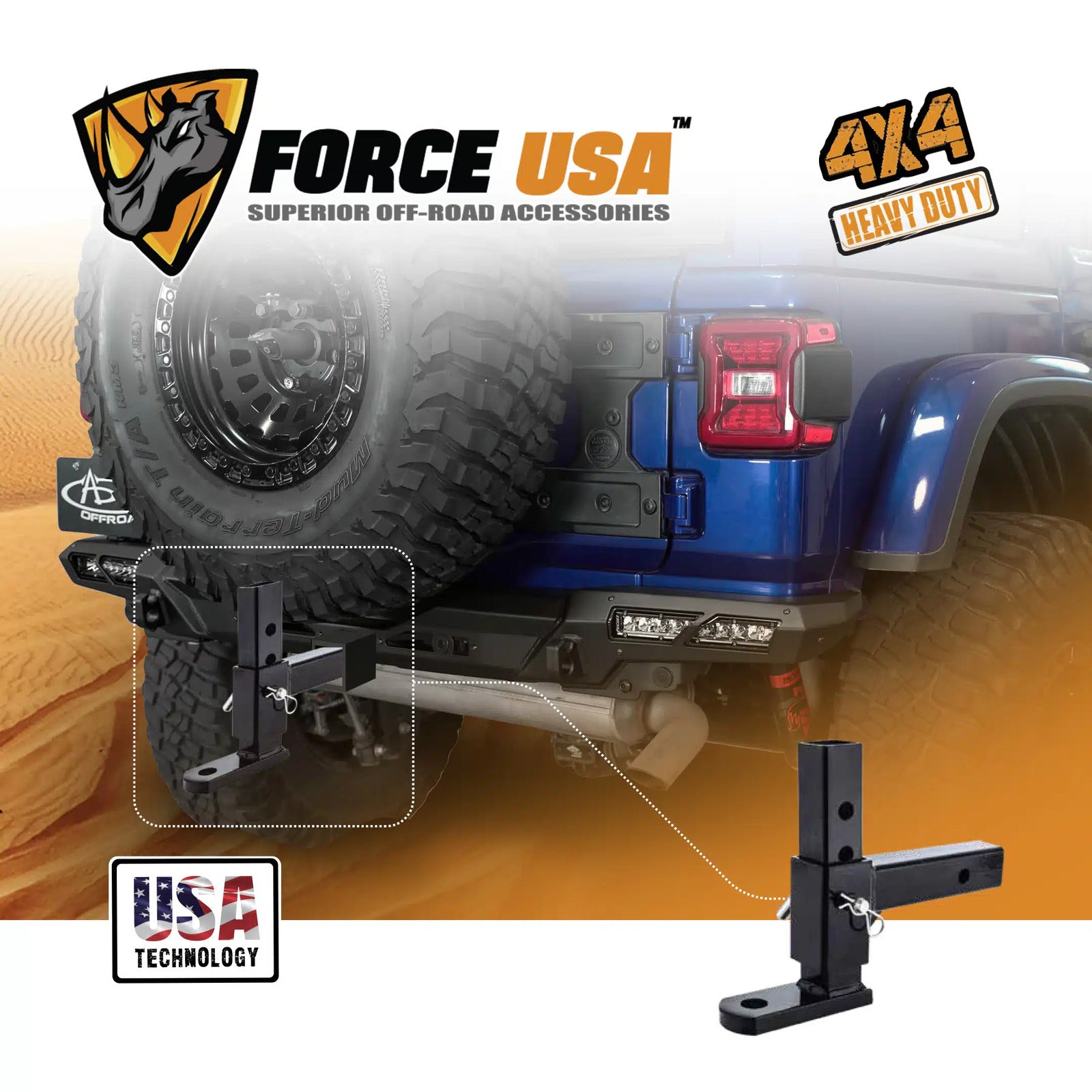 FORCE USA 4 Holes Adjustable Towing Hook in Black: Unleash Your Towing Power! - Image 7