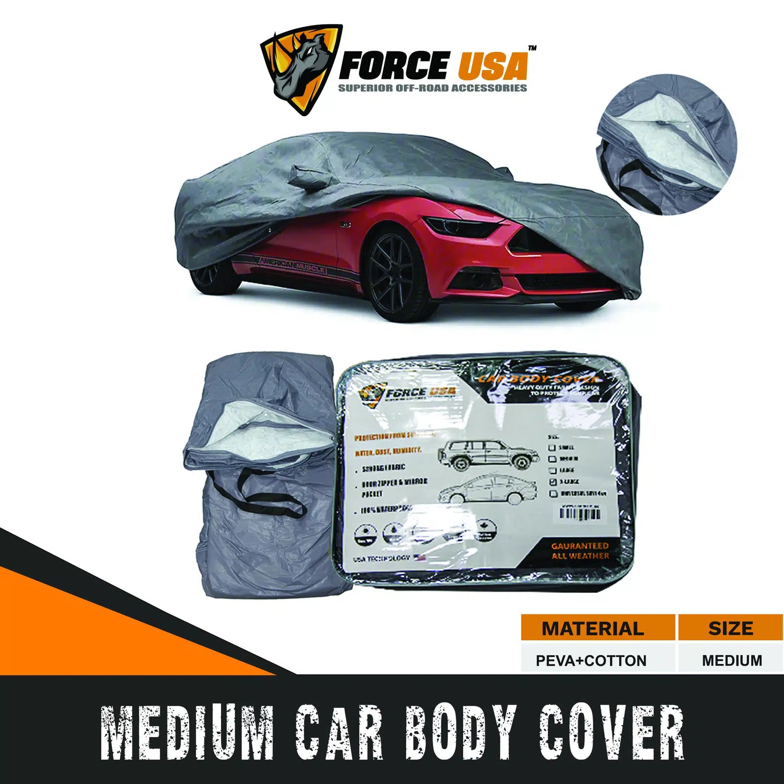 FORCE USA Car Cover Waterproof All Weather for Automobiles - Image 5