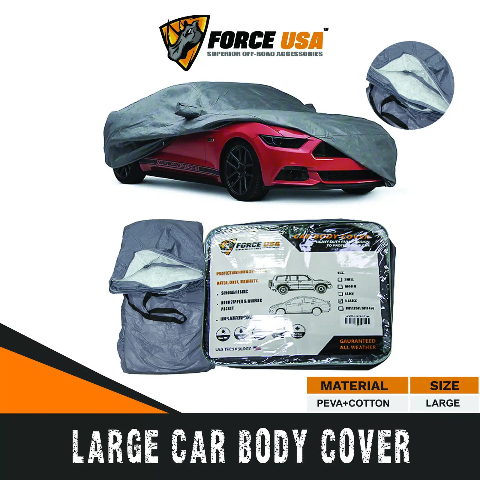 FORCE USA Car Cover Waterproof All Weather for Automobiles - Image 6