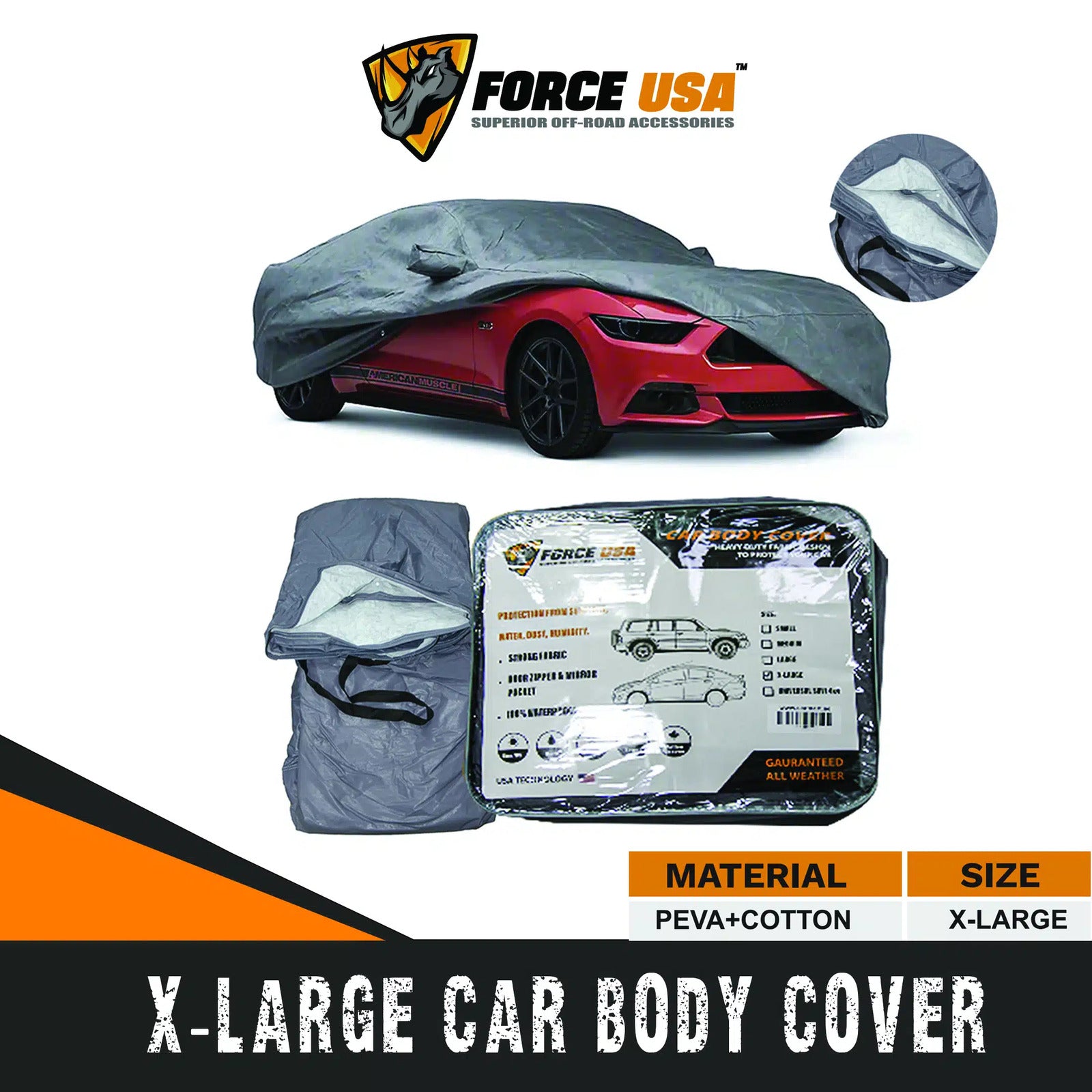 FORCE USA Car Cover Waterproof All Weather for Automobiles - Image 7