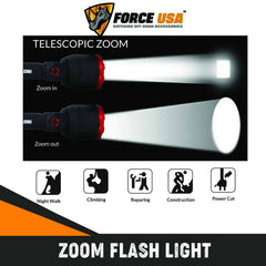 FORCE USA Rotating Led Torch Flashlight Waterproof Light High 2680Lumens Low - Image 4