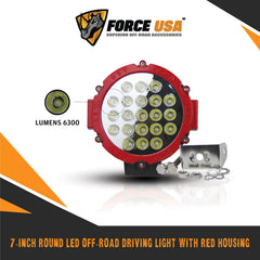 FORCE USA 7-Inch White Round Work Light: Powerful Illumination for Enhanced - Image 3