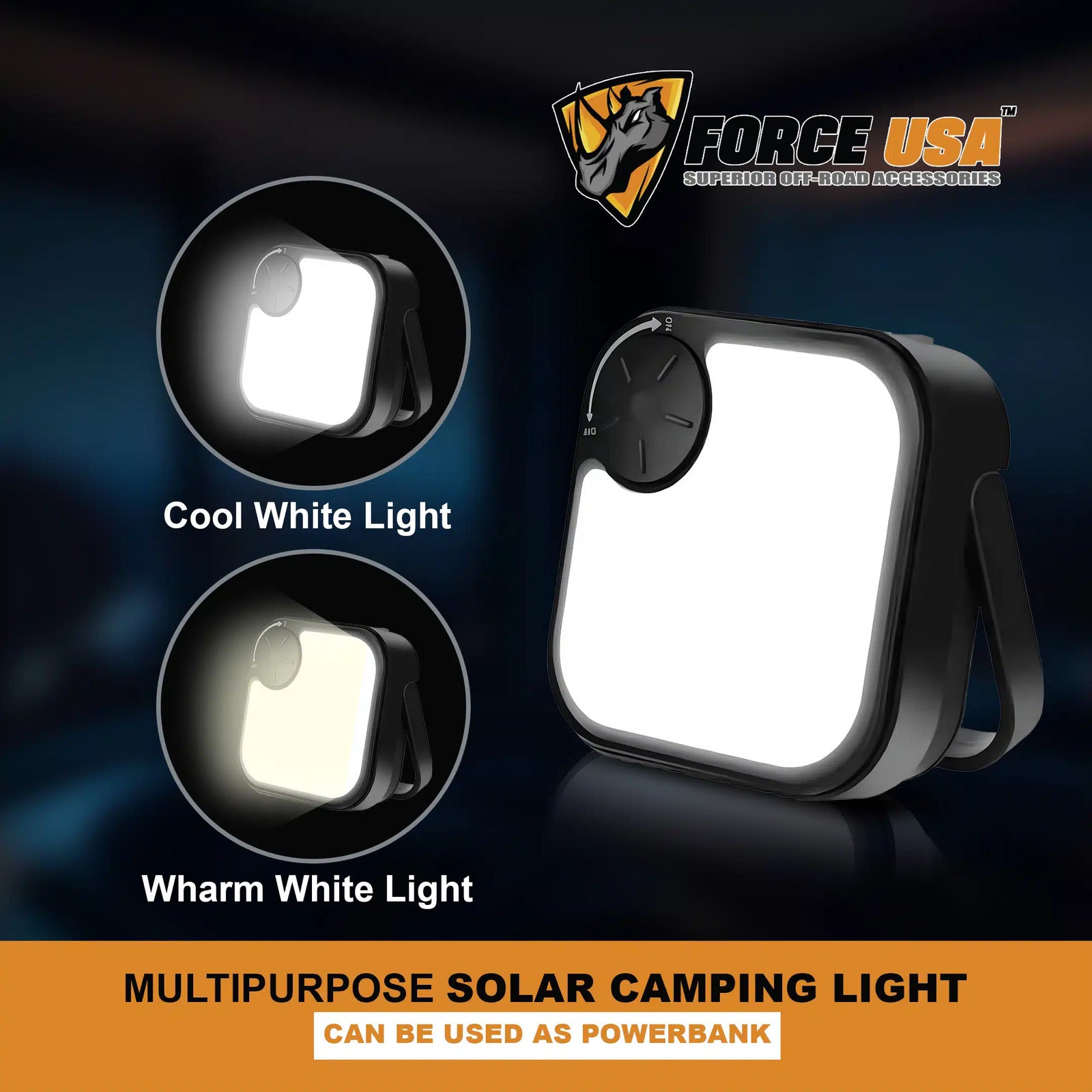 FORCE USA Multipurpose Solar Camping Light with Power Bank Functionality - Image 7