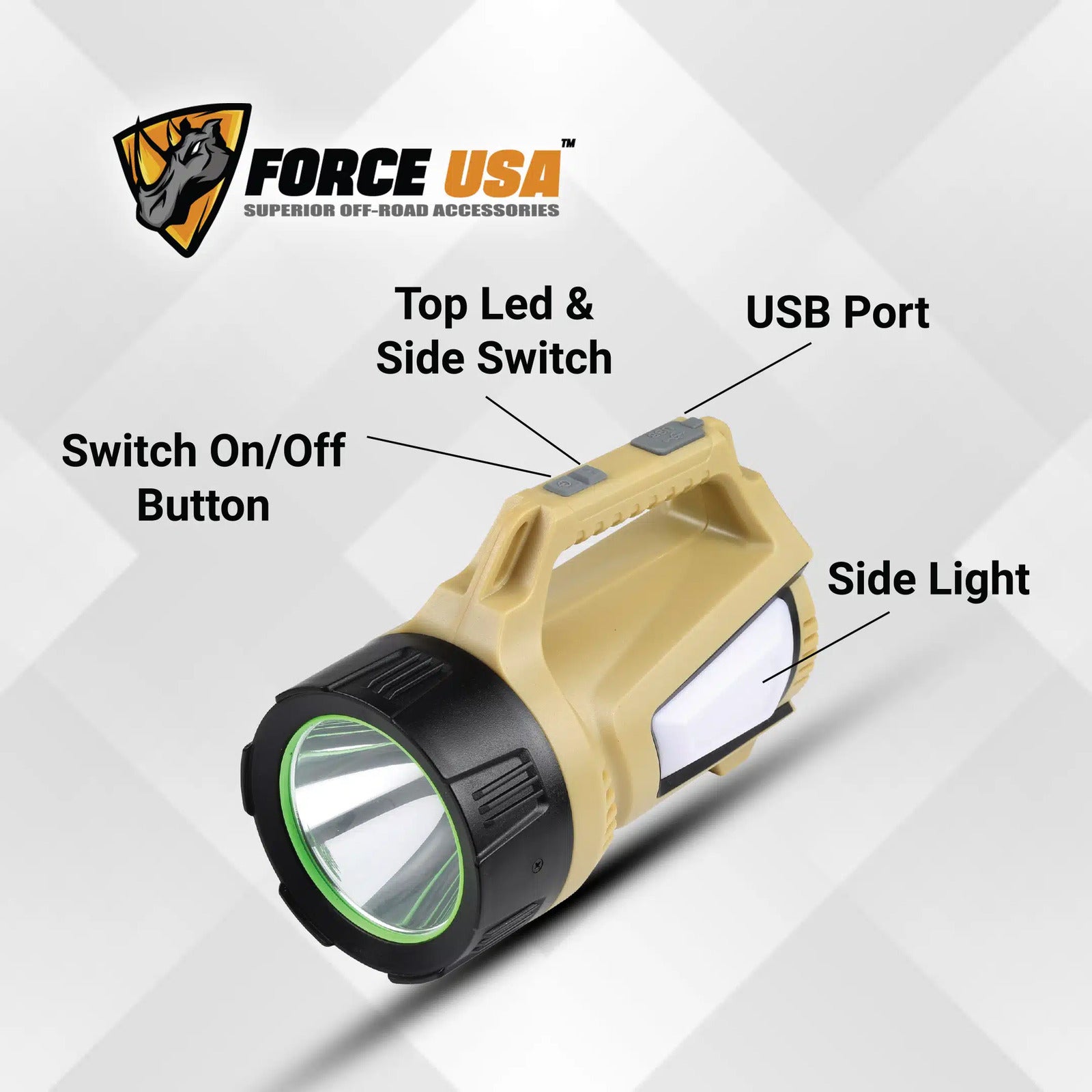 FORCE USA Portable Double Solar Light with Power Bank Capability - Image 4