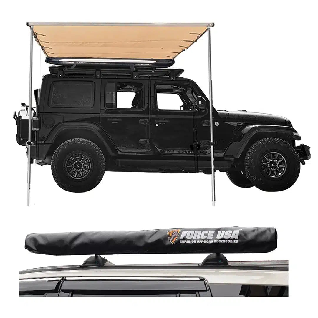 FORCE USA Soft Shell Awning Tent with Integrated LED Light -1.4x2M