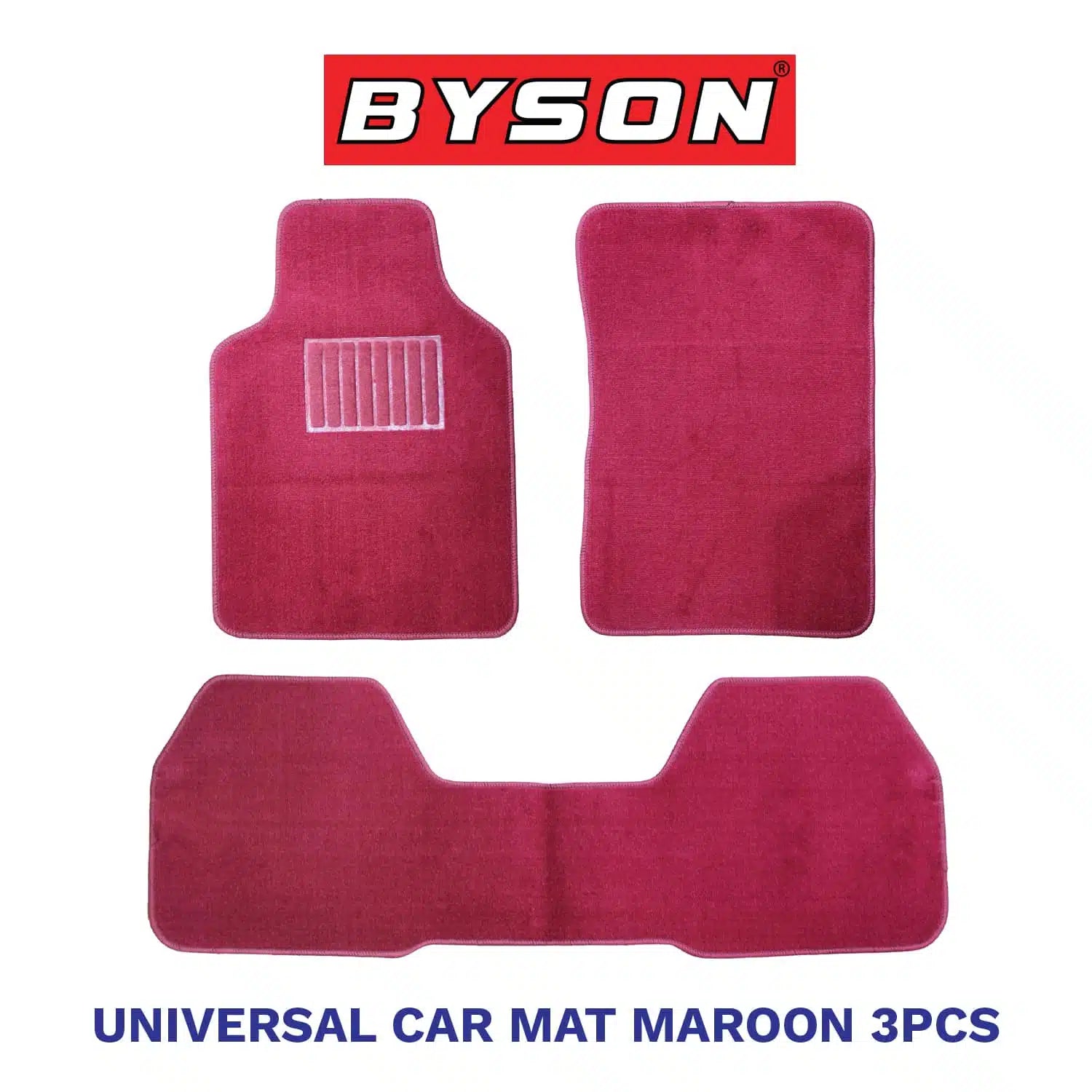 BYSON Durable Waterproof Auto Universal Foot Soft 3 Pieces Car Mats
